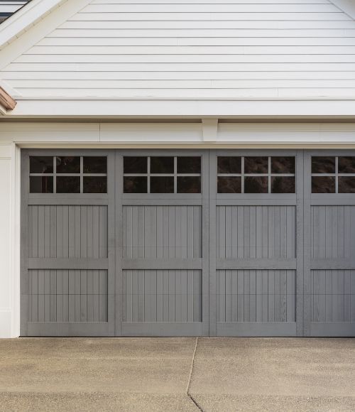 new custom garage door replaced - wood